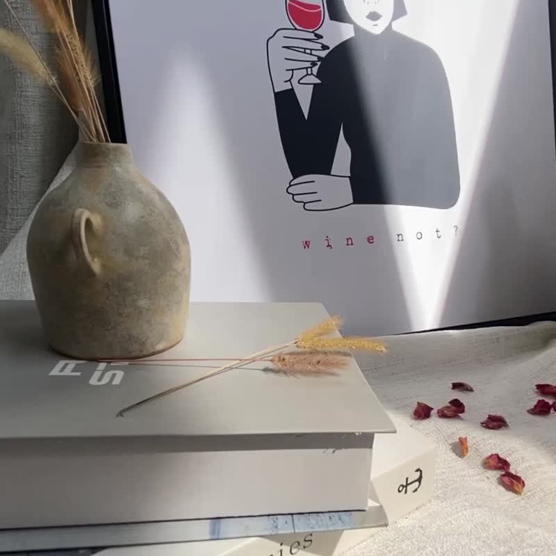再來一杯 - 主臥室/房間掛畫/客廳佈置/複製畫/紅酒/朋友相聚 - 海報/掛畫/掛布 - 棉．麻 黑色