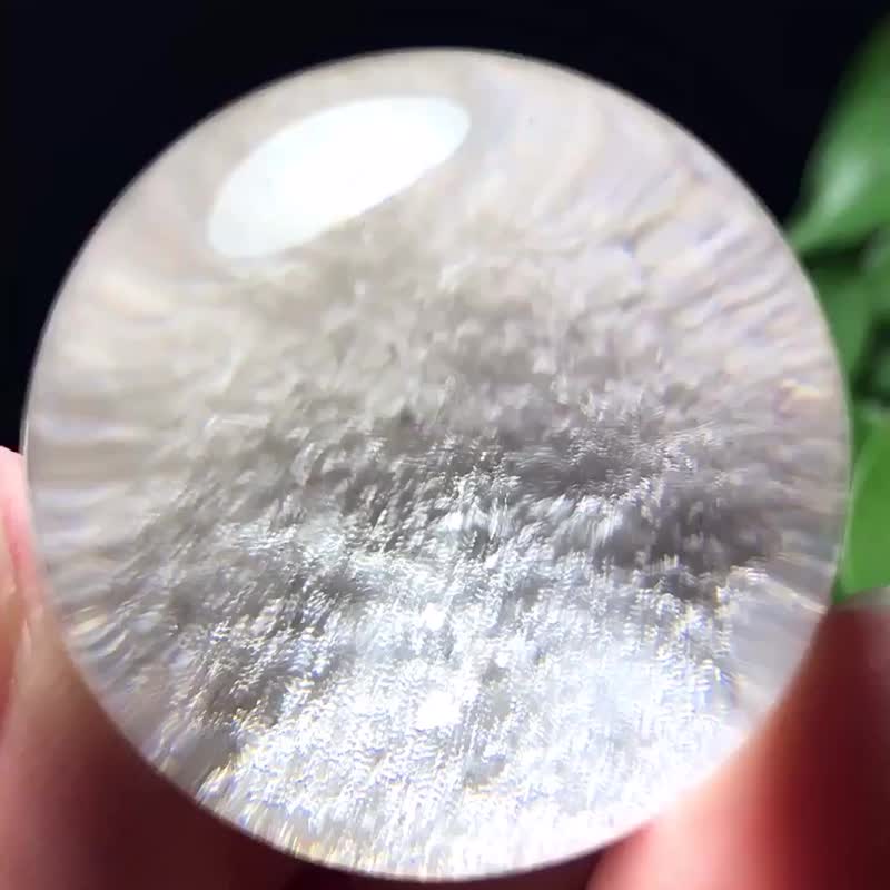 純天然巴西聚寶盆白幽靈單珠純白色幽靈  帶效應  晶體透徹干 - 手鍊/手環 - 水晶 