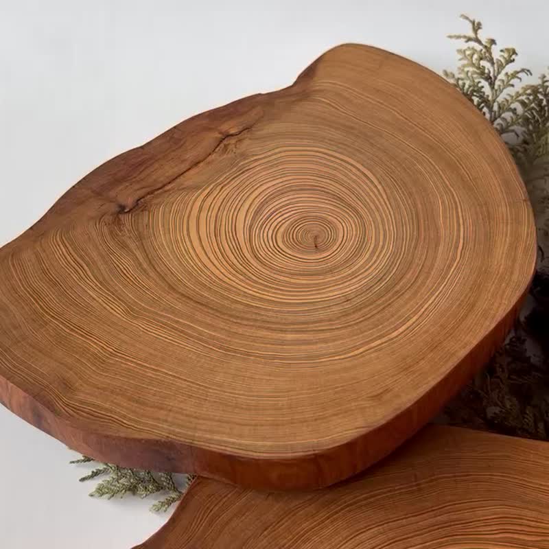 台湾レッドヒノキの香りのよい天然根粒年輪模様コースター/プレースマット - 木の香りがにじみ出ています - ランチョンマット - 木製 