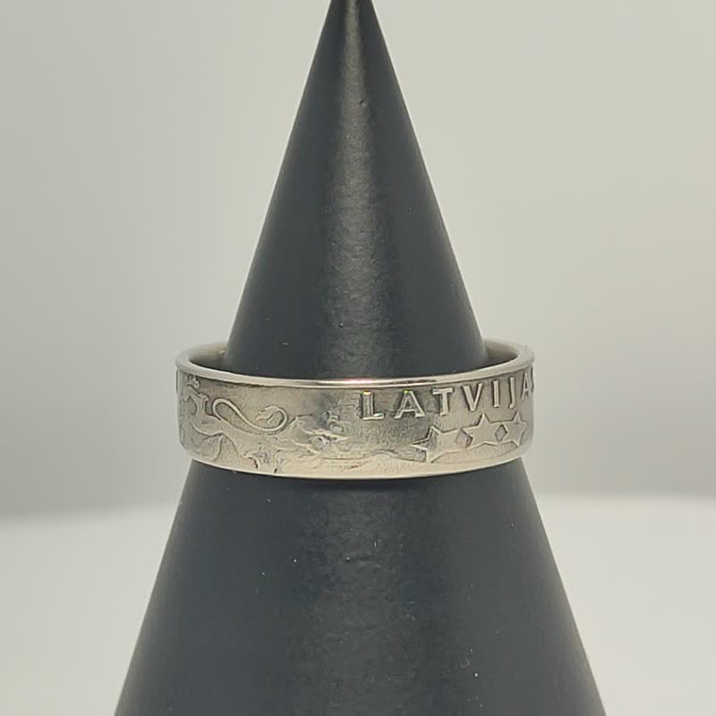 Latvia Coin Ring 1 lats 1992-2008 coin rings for men coin rings for women - 戒指 - 其他金屬 
