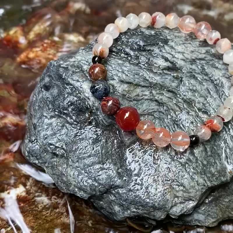 [Luan Sheng] Peter Stone/Red Glue Flower/Carnelian/Red Ghost/Meteorite//Rooted Series - Bracelets - Crystal 