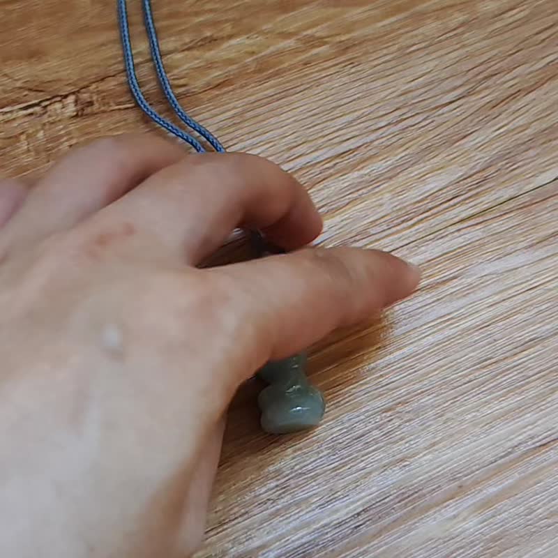 親翠 天然翡翠 冰潤滿綠立體蛇調整式繩鏈 生肖 蛇 - 項鍊 - 玉石 綠色