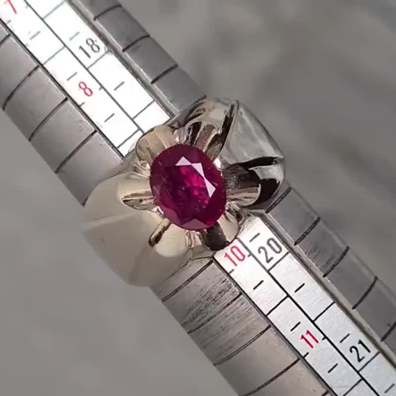 天然緬甸天然紅寶石 戒指 寶石 寶石戒指 手工飾品 - 戒指 - 寶石 紫色