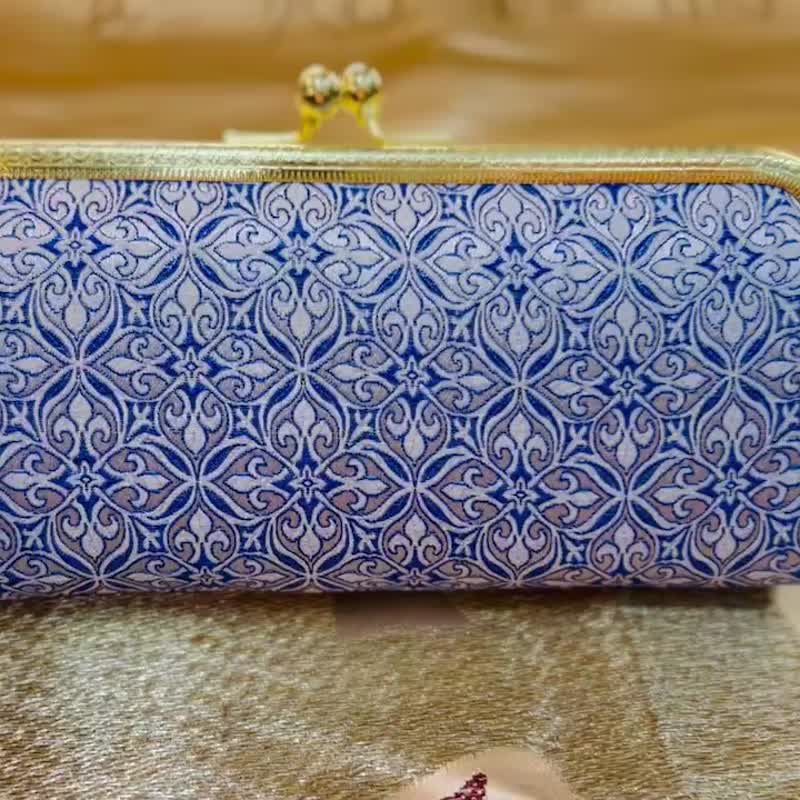 High quality jacquard satin gold glasses case - กล่องแว่น - ผ้าไหม หลากหลายสี