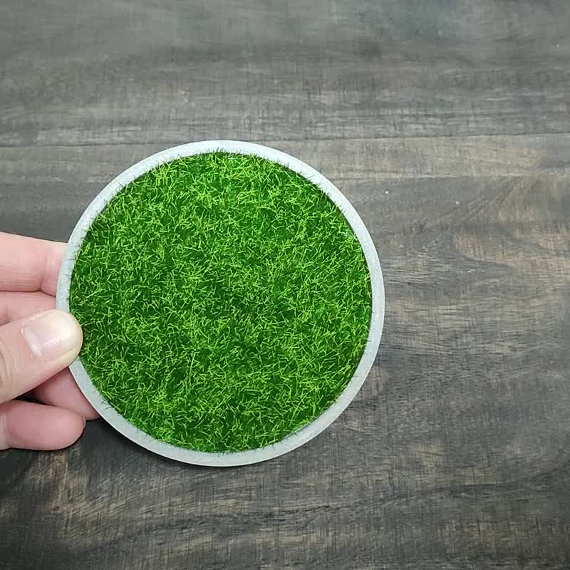 Turf Cement Coaster│Accessory Tray│Storage Dishes - Coasters - Cement Green