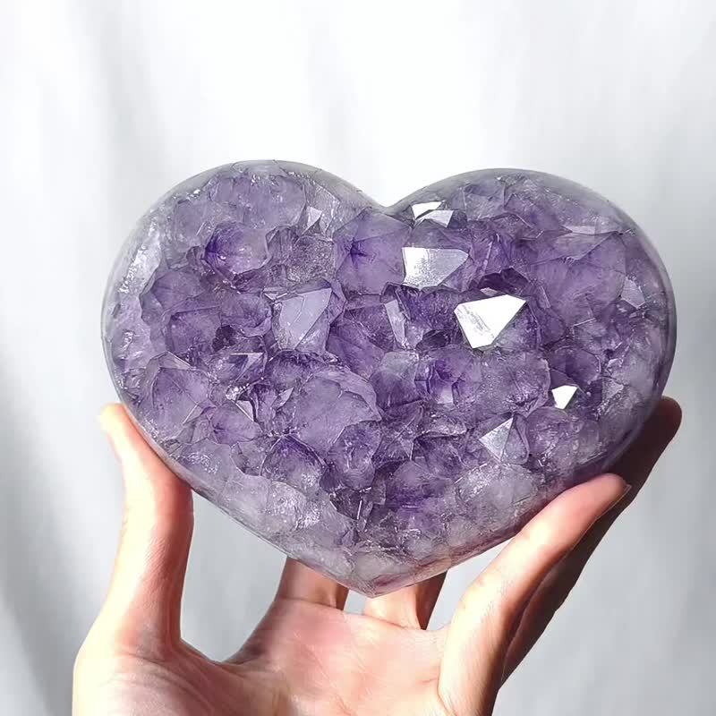 紫水晶骨幹 鱷魚水晶 智慧 頂輪 心形 原礦 擺件 收藏 單品 禮物 - 擺飾/家飾品 - 寶石 紫色