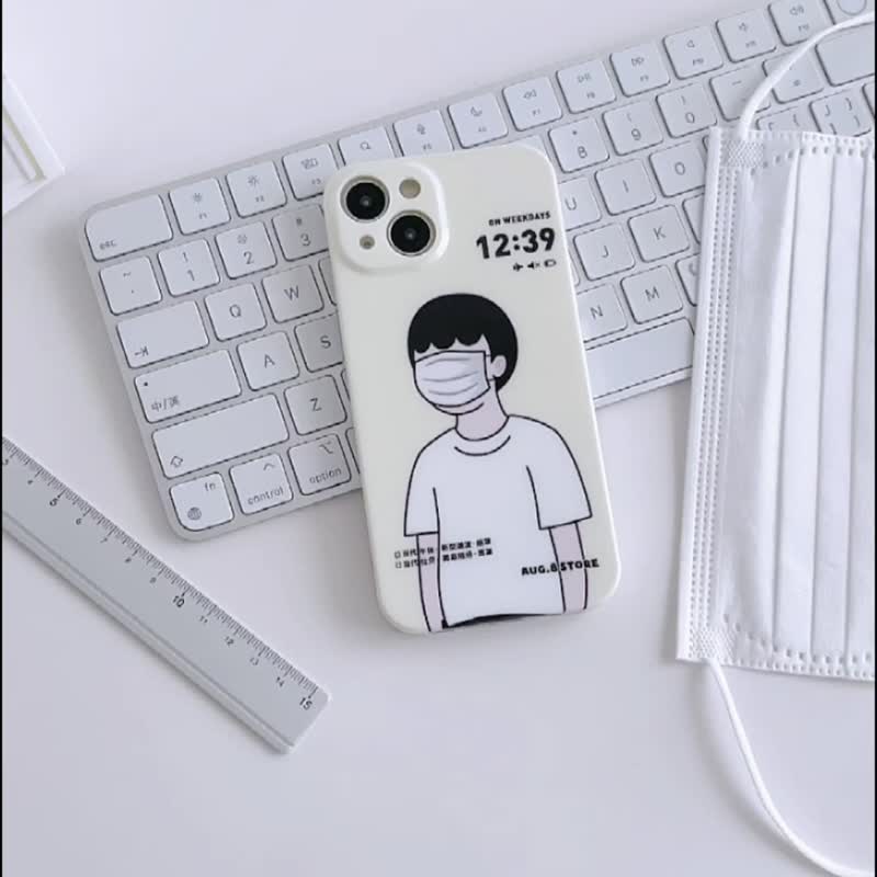 AUG8 STORE 口罩少年iPhone手機殼 鏡頭精孔 光面軟殼 / 加厚背板 - 手機殼/手機套 - 塑膠 