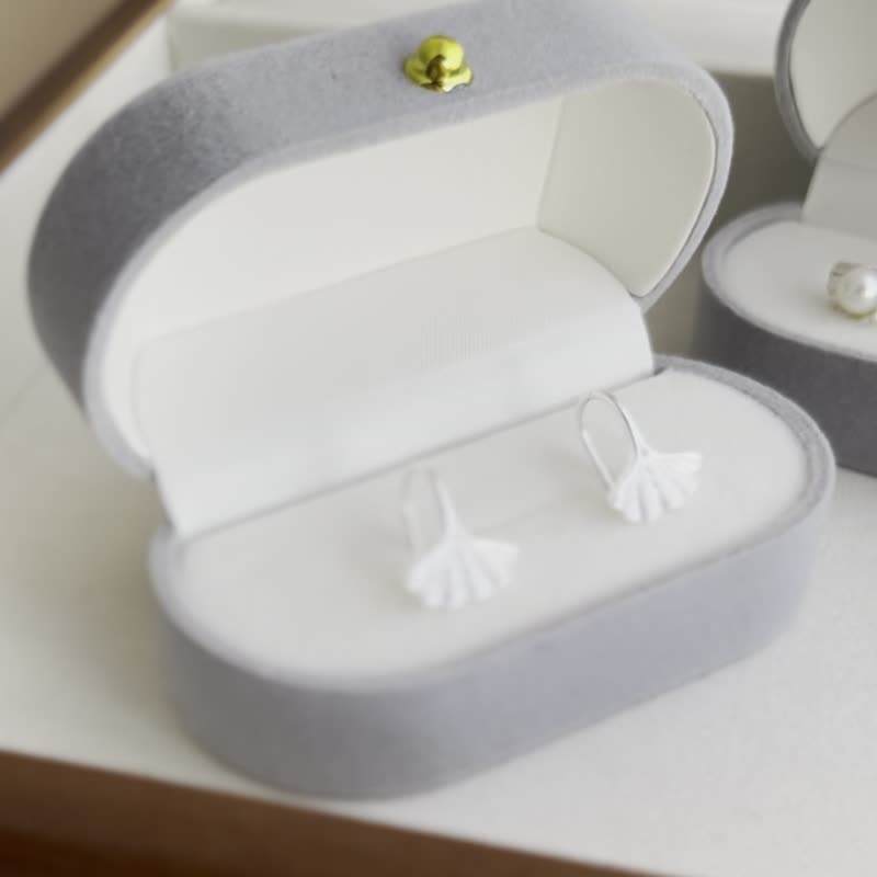 【Gift 】 Sterling Silver Ginkgo Leaf Earrings- # 925 Sterling Silver Earrings - Earrings & Clip-ons - Sterling Silver Silver