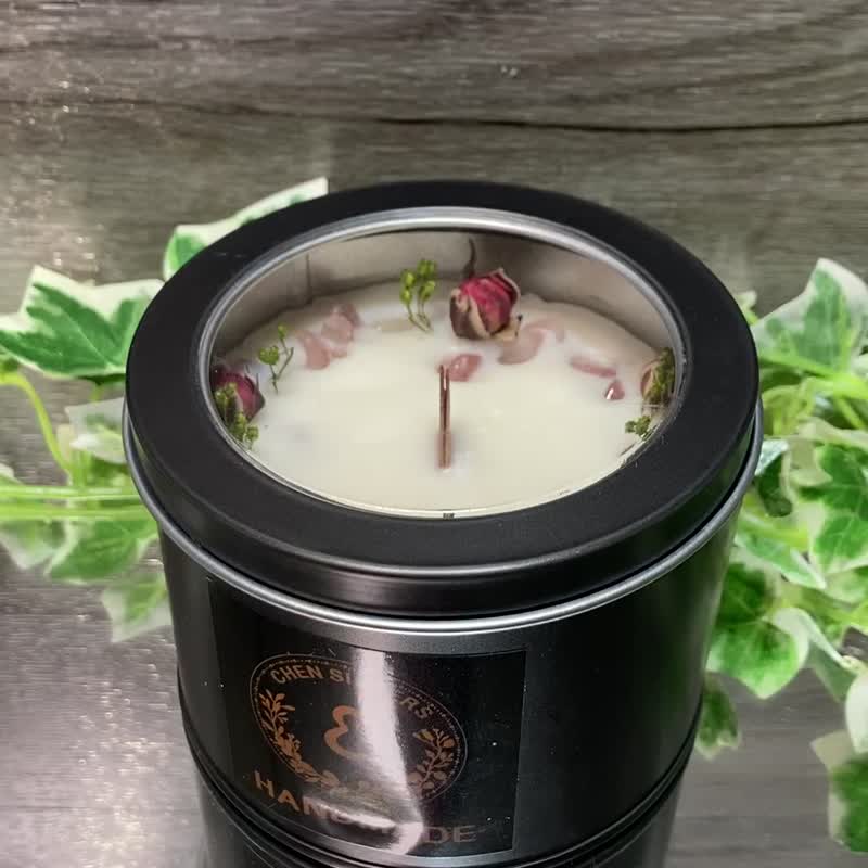 天然水晶蠟燭 精油大豆椰蠟燭 草莓水晶 粉紅水晶蠟燭 水晶能量蠟 - 香氛蠟燭/燭台 - 蠟 粉紅色