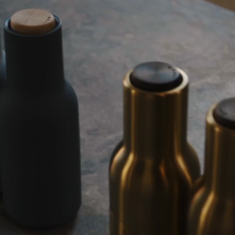 MENU Bottle 椒鹽香料研磨罐(兩入) 古銅/核桃木 新居禮 北歐設計