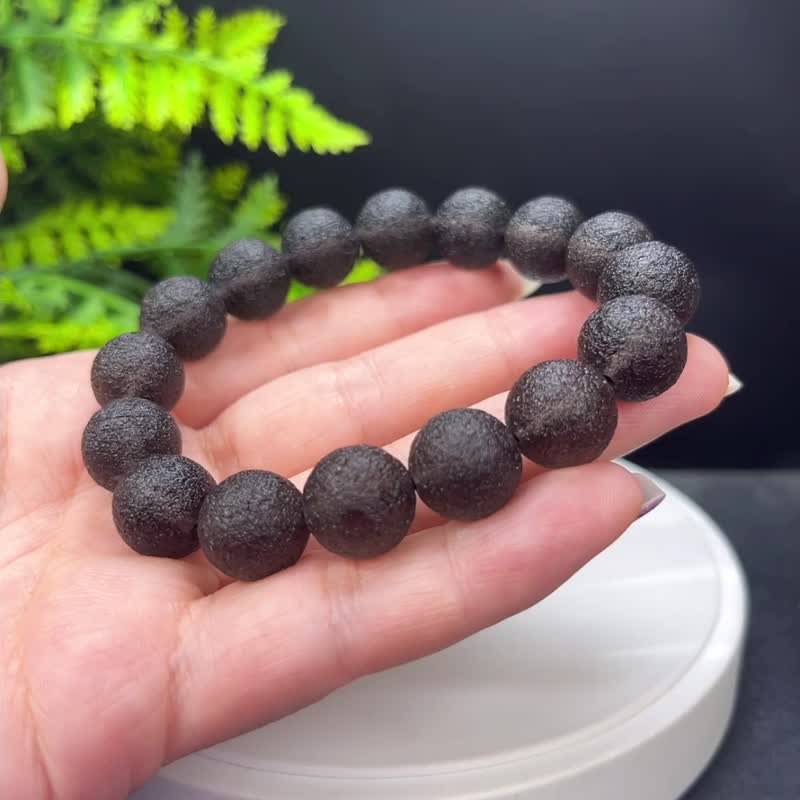 亞利桑那隕石原石手串 天狼星隕石手鏈 冰種磨砂 如意寶珠 13.5mm - 手鍊/手環 - 半寶石 