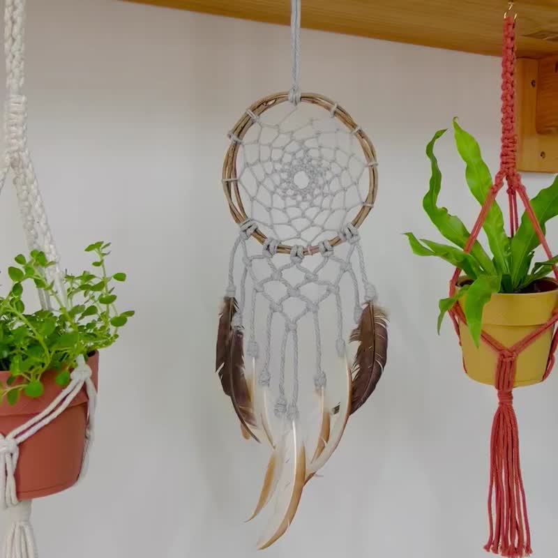 Natural Wind Dream Catcher - ของวางตกแต่ง - ผ้าฝ้าย/ผ้าลินิน สีเทา