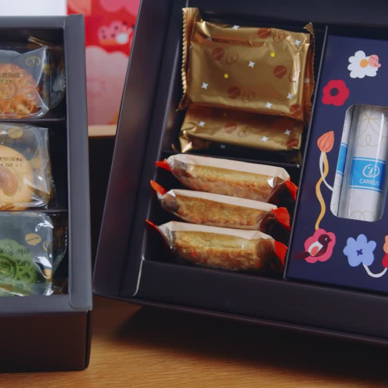 (Unified shipment on 9/13) [Xihaner×CINDY] Huayue Collection Double-layer Gift Box (A+) Mid-Autumn Festival Gift - Cake & Desserts - Fresh Ingredients 