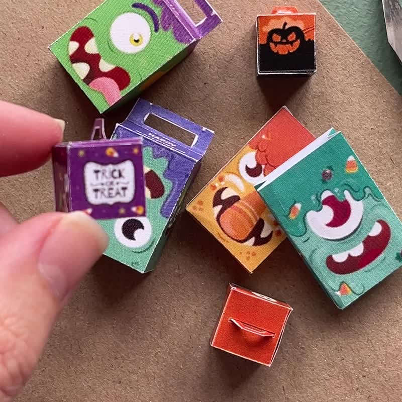 Halloween cut-out box, printable, miniature, dollhouse. DIGITAL DOWNLOAD - 其他數位設計 - 其他材質 
