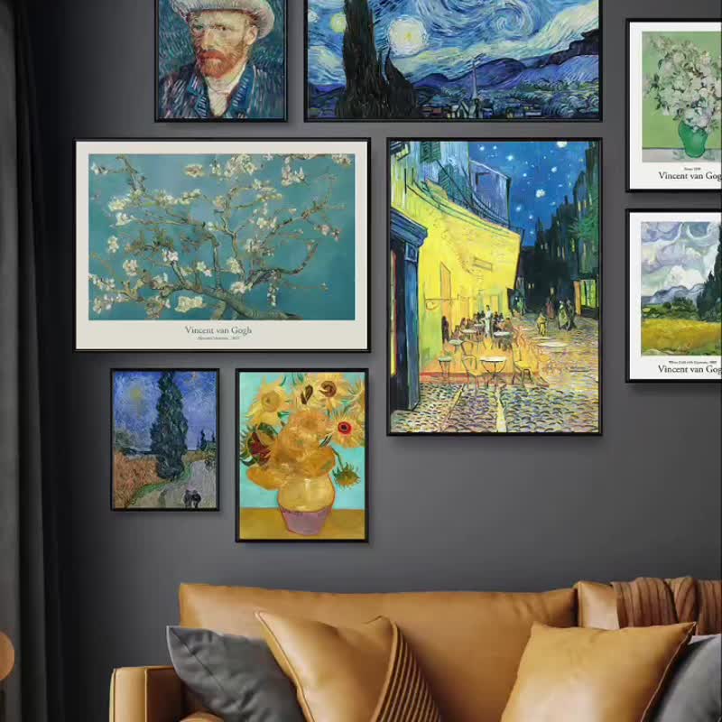 梵谷_夜晚的露天咖啡座I - 梵谷系列掛畫/大師名作系列/風景掛畫 - 海報/掛畫/掛布 - 其他材質 黃色