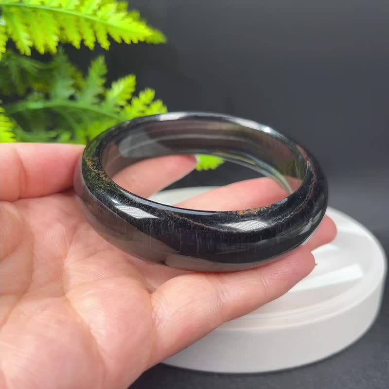 高品質藍黃虎眼石手鐲68+MM 千層聚寶盆虎晴石手環 自律突破自我 - 手鍊/手鐲 - 半寶石 