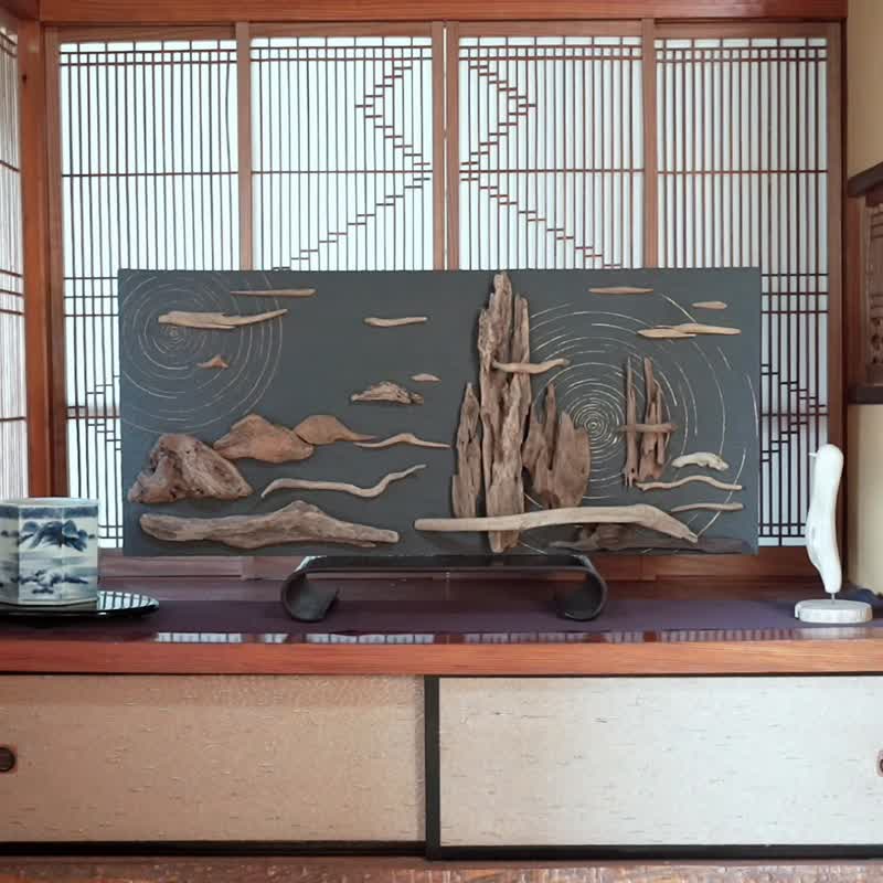 流木で描く山水画  流木アート 壁装飾  １２ - 壁貼/牆壁裝飾 - 木頭 咖啡色