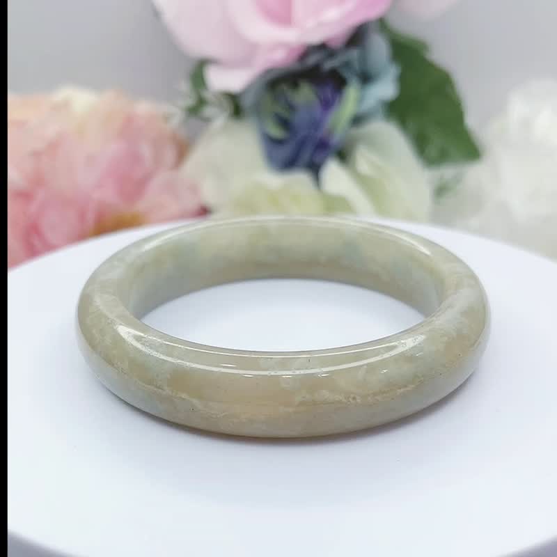 NO.56唯美浪漫藍冰花平安鐲 57MM 圈口 佘太翠玉鐲 手環 手鐲 - 手鍊/手環 - 玉石 多色