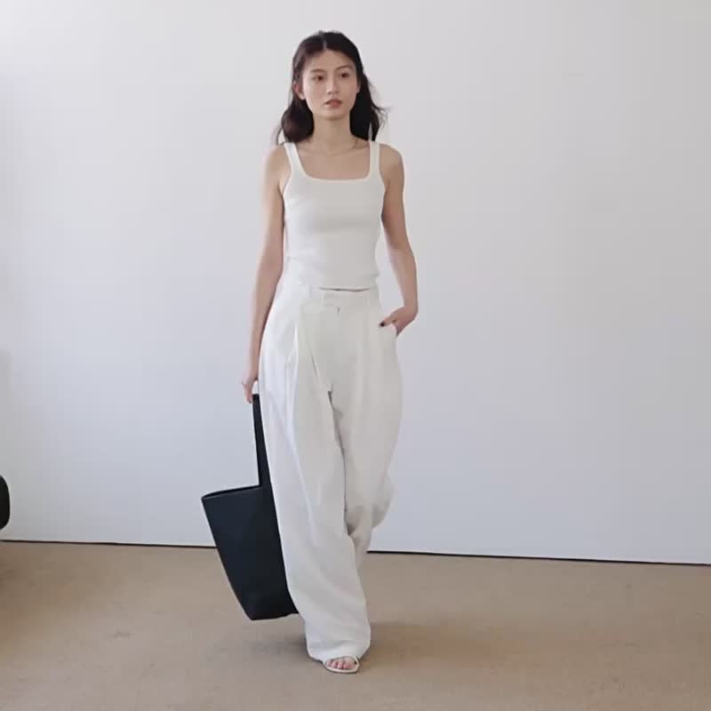 薑黃色 剛需 多色百搭方領短背心吊帶 人手一件內搭細肩帶上衣 - 背心/無袖上衣 - 其他人造纖維 黃色