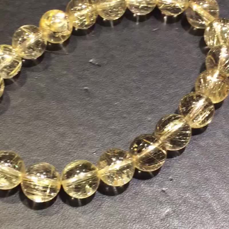 招財金發晶 純天然巴西進口維納斯金發晶手鏈 發絲多密 晶體干淨 - 手鍊/手環 - 水晶 