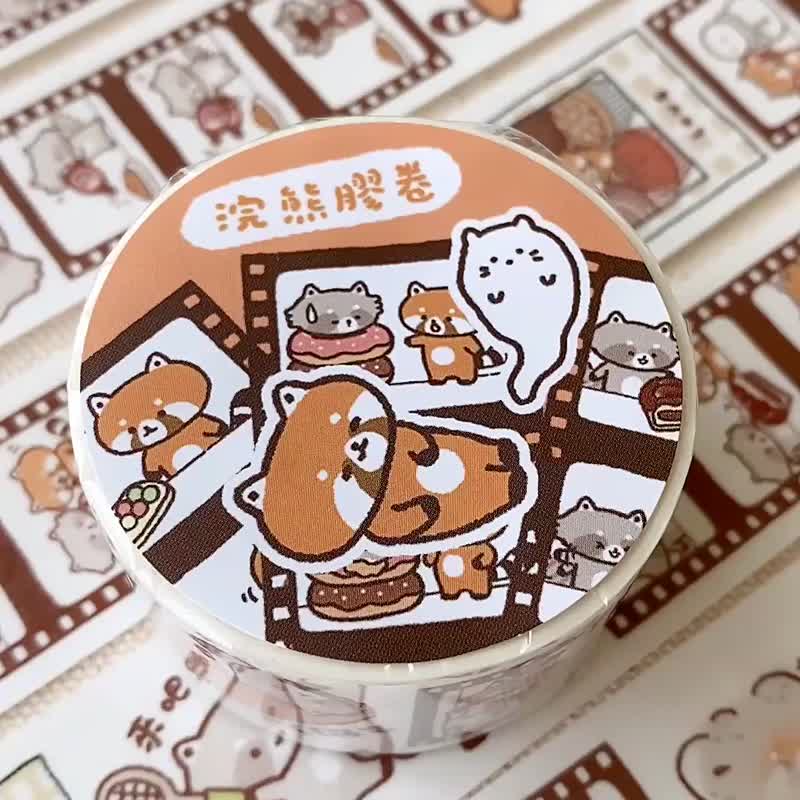 Raccoon Confectionery/Raccoon Film/3cm Special Ink Washi Tape/With Release Paper - Washi Tape - Paper Multicolor