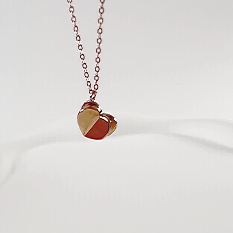 [Gift] Folded Heart Rose Gold Necklace | 316 Medical Steel | Love Heart | Origami - Necklaces - Stainless Steel Gold