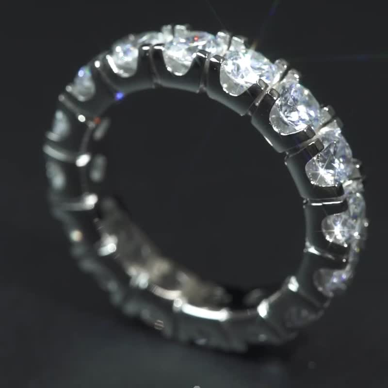 Wbj Eternity Full Circle Single Row Inlaid Ring Full Hand Inlaid Jewelry