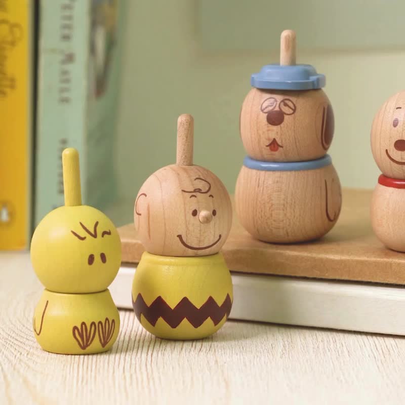 【Peanuts】Snoopy 彈簧擺飾 / 造型陀螺組 (查理布朗與史努比) - 擺飾/家飾品 - 木頭 多色