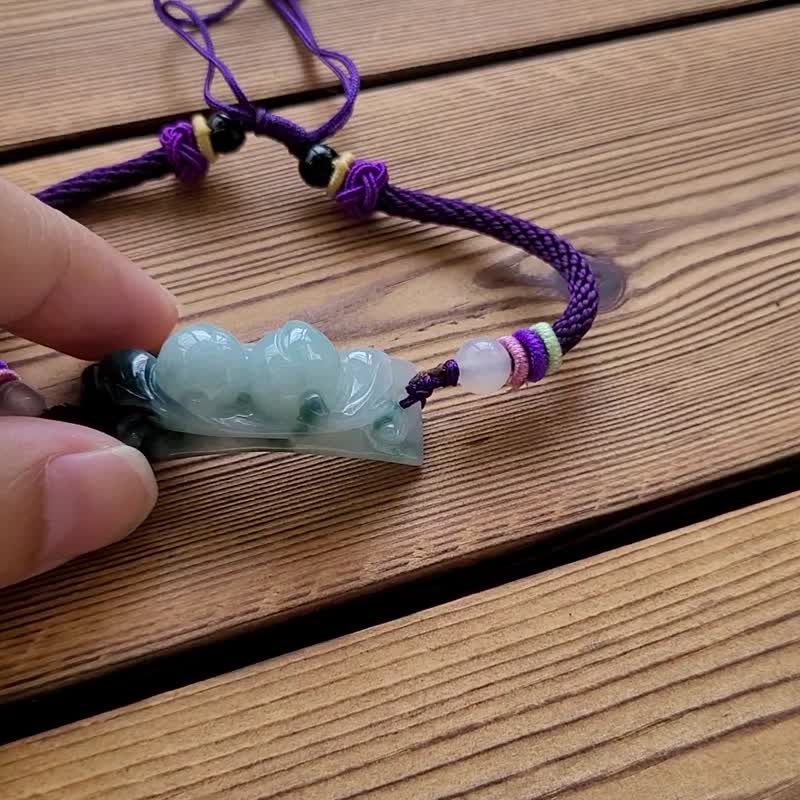 【親翠】天然翡翠 冰飄藍水綠花優雅美花苞手環牌 - 手鍊/手環 - 玉石 多色