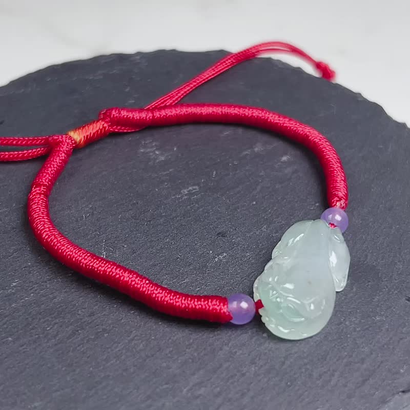 【Prosperous Beast】Icy Jadeite Pixiu Woven Bracelet | Natural Burmese Jadeite Grade A | Gift Idea - สร้อยข้อมือ - หยก สีใส
