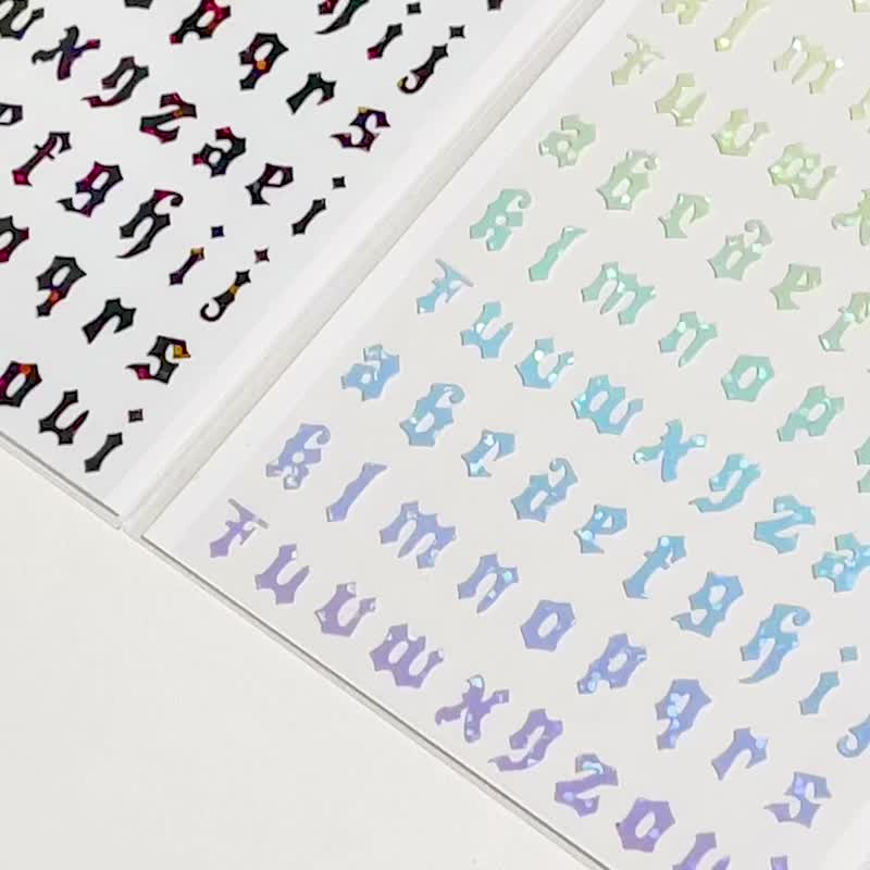Gothic aesthetic alphabet letter - holographic seal sticker (minher studio) - 貼紙 - 紙 多色