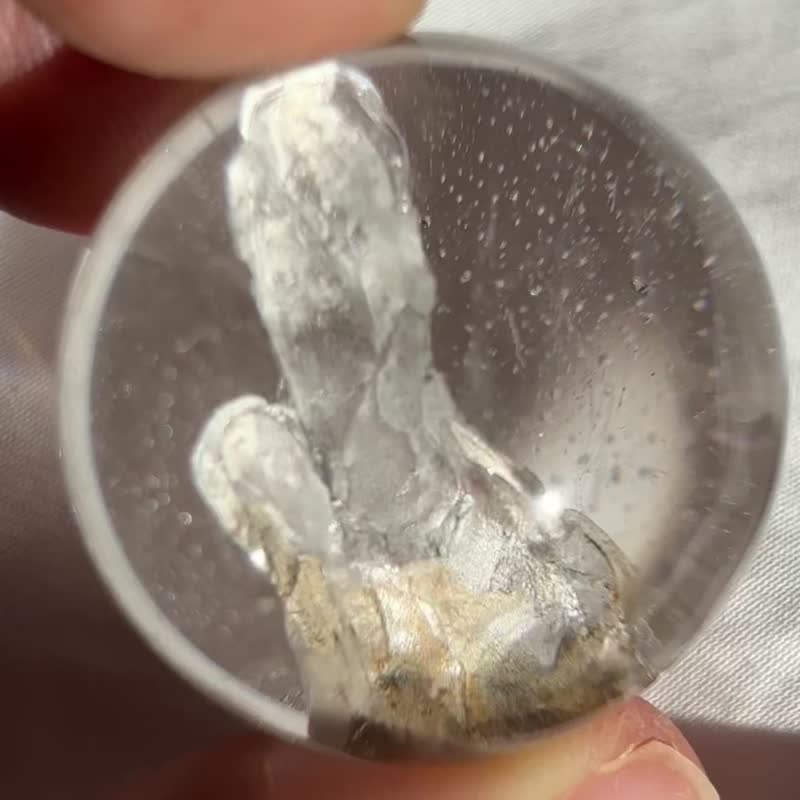 白水晶球 銀色仙人掌意景 透閃亮 星光 天然水晶 水晶  盆景 - 擺飾/家飾品 - 水晶 透明