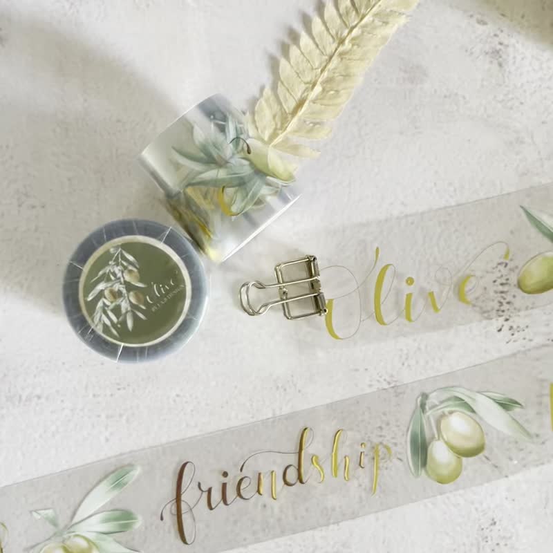 Olive - Gold Foil PET masking tape - 4cm*5M - มาสกิ้งเทป - พลาสติก สีเขียว