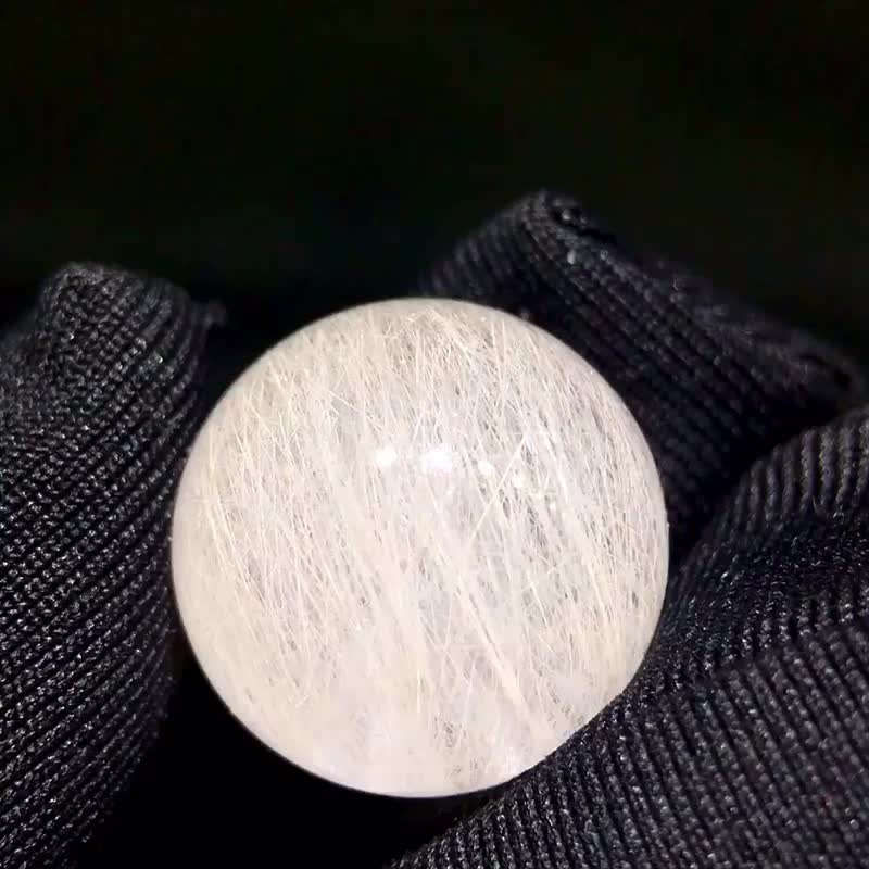 14mm白兔毛單珠 發絲順  晶體干淨  可配多寶可鑲嵌  詳情 - 項鍊 - 水晶 
