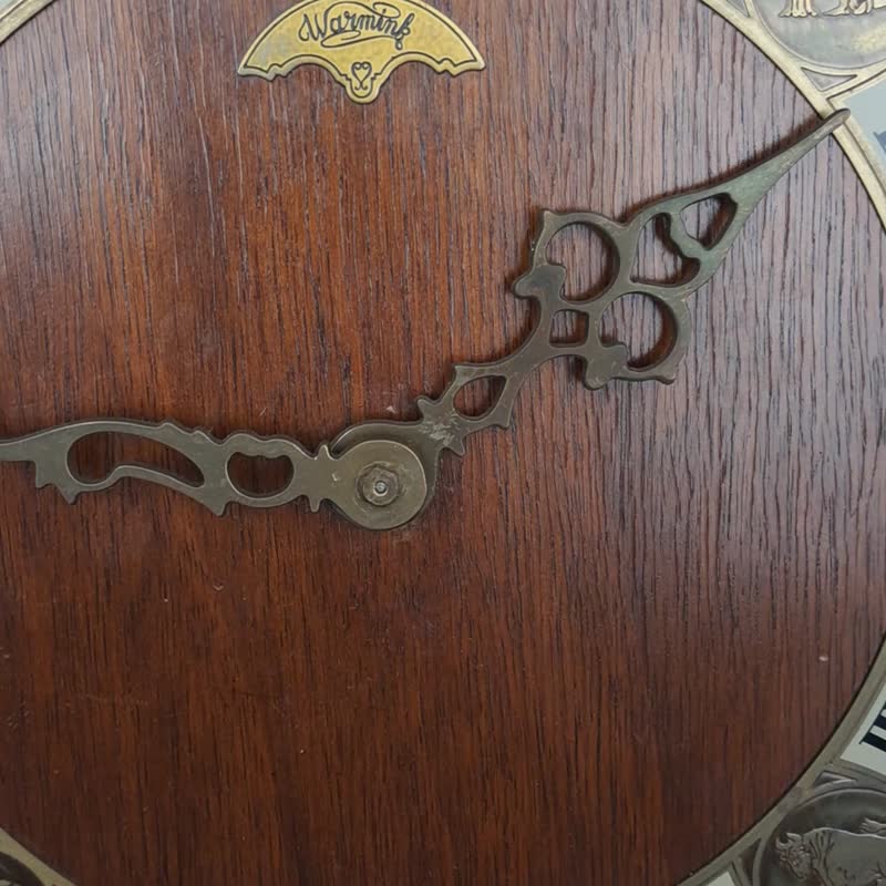 Dutch Warmink Wuba Vintage Wall Clock ZODIAC 8 day Holland (Friesian Zaanse era) - 時鐘/鬧鐘 - 木頭 咖啡色