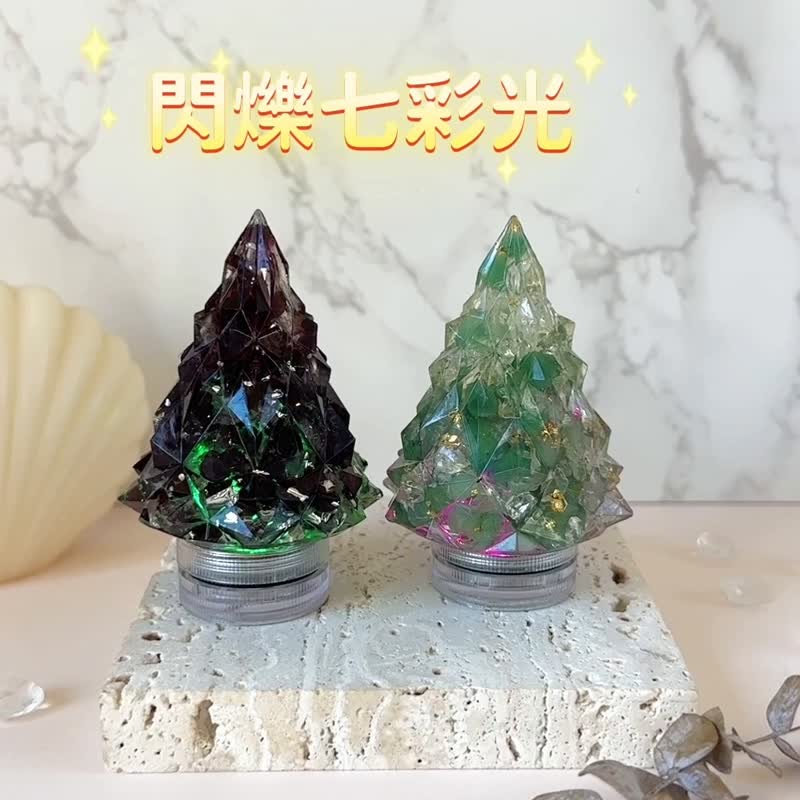 Colorful Light M Crystal Christmas Tree | Garnet Stone| Christmas Gift Exchange Gift - Items for Display - Crystal Multicolor