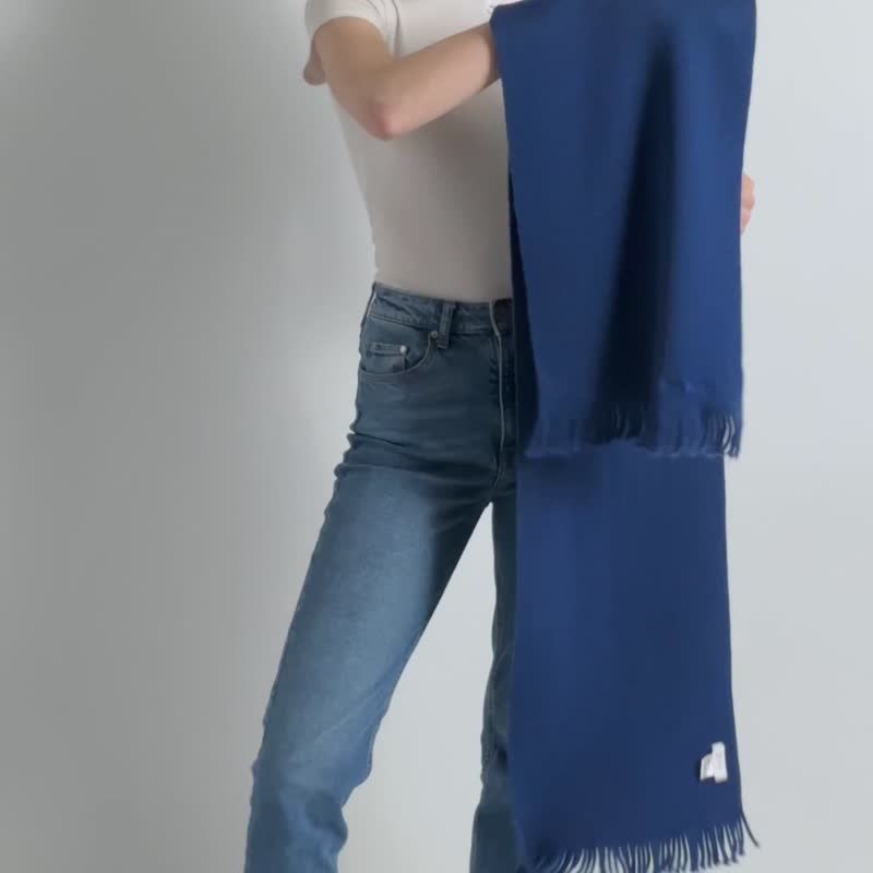Vintage Unisex Paul Smith Wool Scarf 7093 - 圍巾/披肩 - 羊毛 藍色
