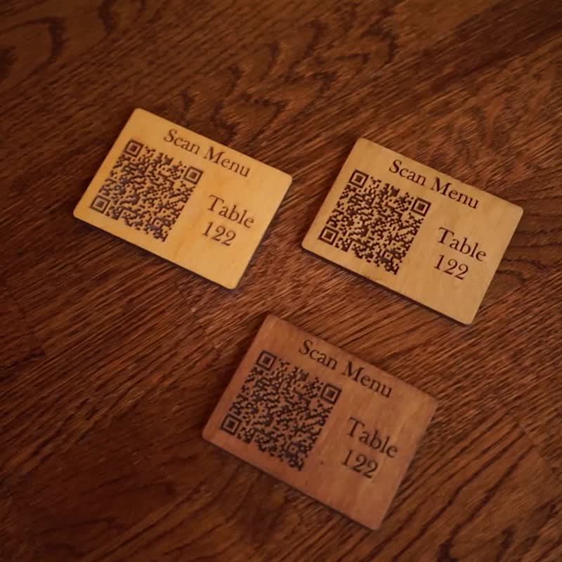 Custom Wooden QR code Sign, QR code menu sign, Wood logo sign, Custom Sign, Cust - Other - Wood 