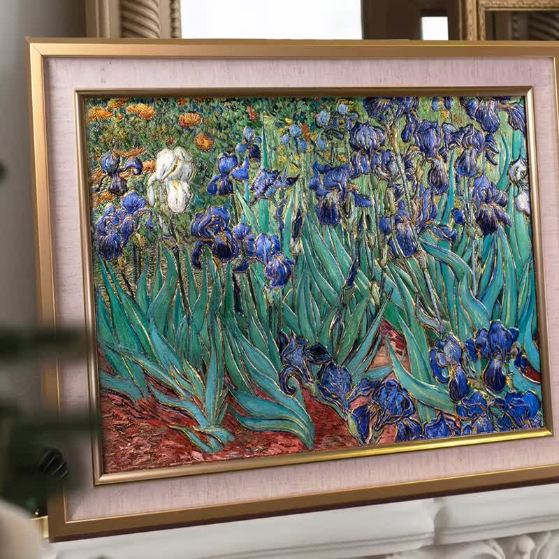 The world's first - [Van Gogh • Irises] 3D multi-layered relief - Puzzles - Paper 