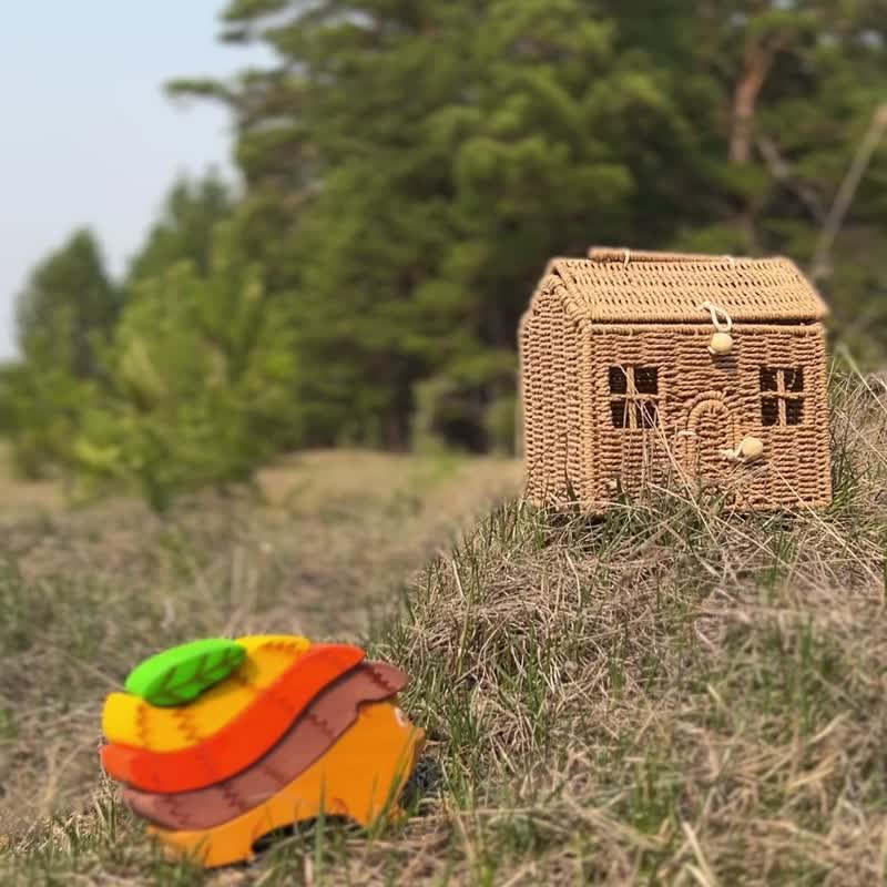 Cute Hedgehog Wooden Toy , Pyramid Stacking Toy - 寶寶/兒童玩具/玩偶 - 木頭 多色