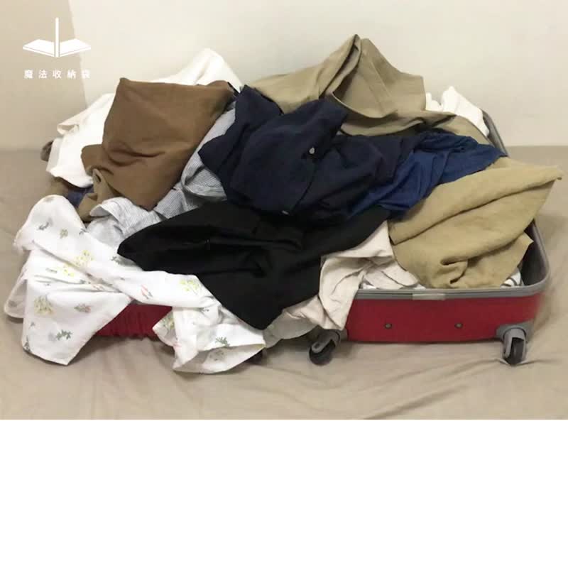 【一拉少一半_可裝33件衣物】魔法收納袋-旅行壓縮袋 組合-2M+1L - 收納箱/收納用品 - 其他材質 藍色