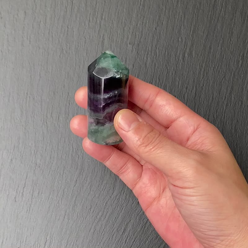 Rainbow gradient Stone| Increase wisdom, attract wealth, and purify the aura | Fast shipping crystal pillars - Items for Display - Crystal Multicolor