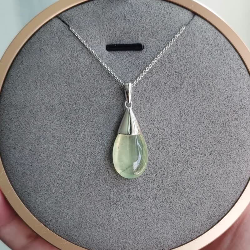 Spring Dawn | Grape Stone Lucky Stone Pendant Necklace (with Silver or leather rope) - Necklaces - Gemstone Green