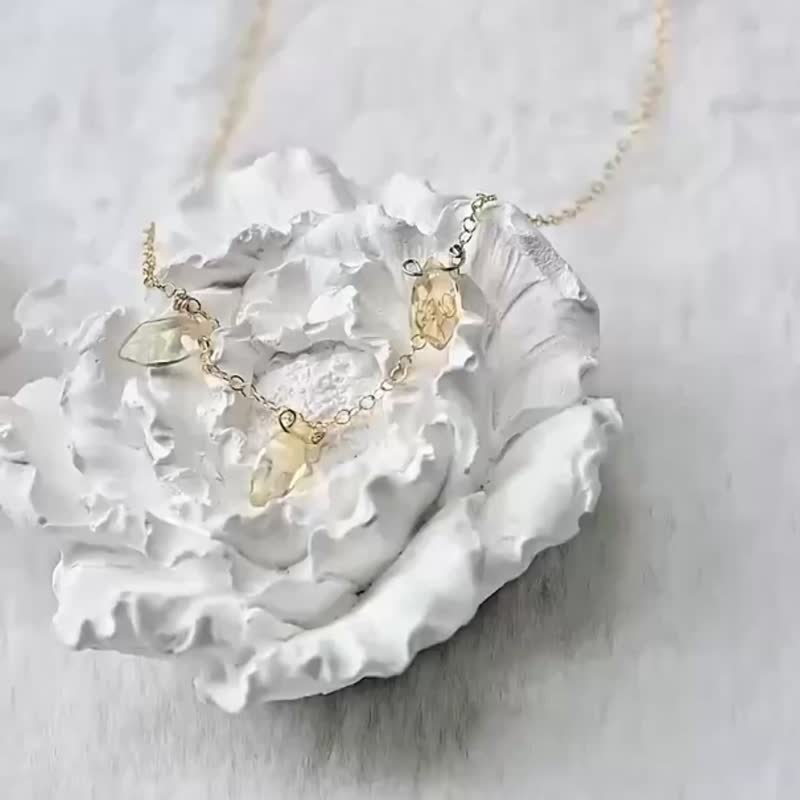 3倍黃水晶-純手工水晶項鍊－財富之石、樂觀、自信、新的開始 - 項鍊 - 水晶 金色