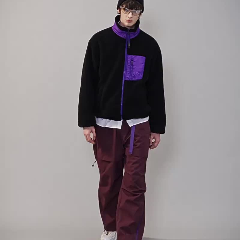 Men's Thick Jacket-Winter Colorful Windproof Workwear with Fleece Feel - Men's Coats & Jackets - Cotton & Hemp Black