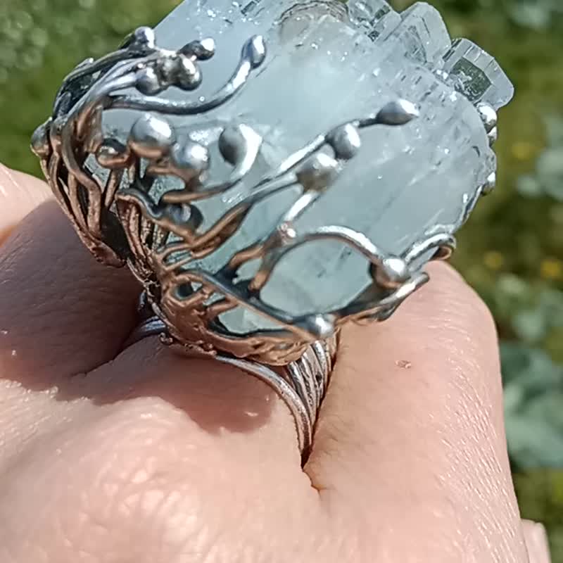 Aquamarine Silver Ring - แหวนทั่วไป - เงินแท้ 