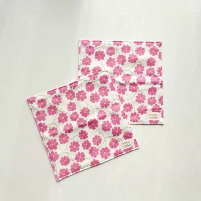 Cosmos Gauze Handkerchief Made with Organic Cotton - Handkerchiefs & Pocket Squares - Cotton & Hemp Pink