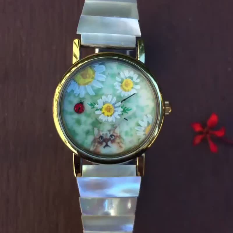 【Lost And Find】Colorful Natural mother of pearl watch - Women's Watches - Gemstone Green