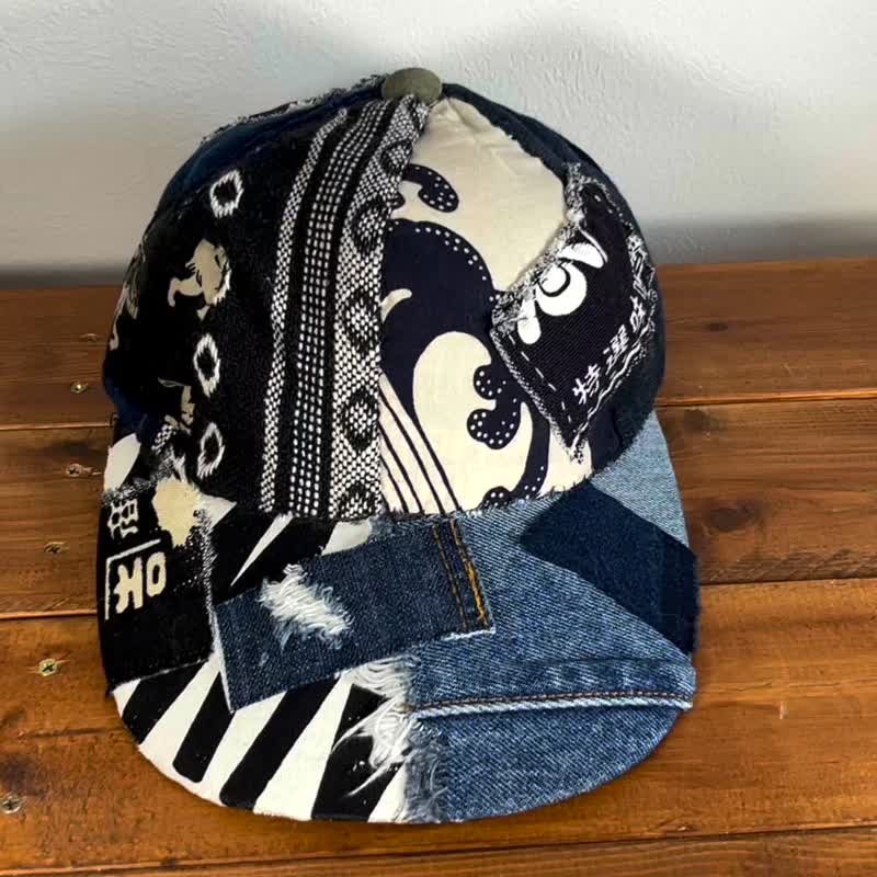 襤褸パッチワーク帽子　cap-027 - 帽子 - 棉．麻 
