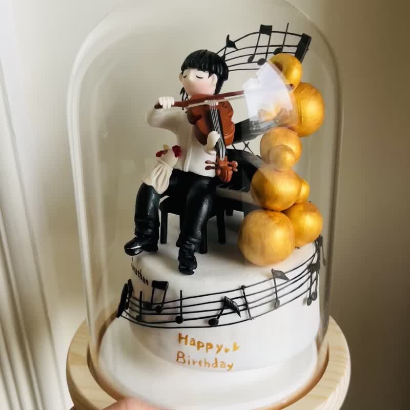【客製+旋轉音樂鈴】生日禮物、退休禮物、畢業禮物、結婚禮物 - 似顏繪/客製畫 - 黏土 藍色